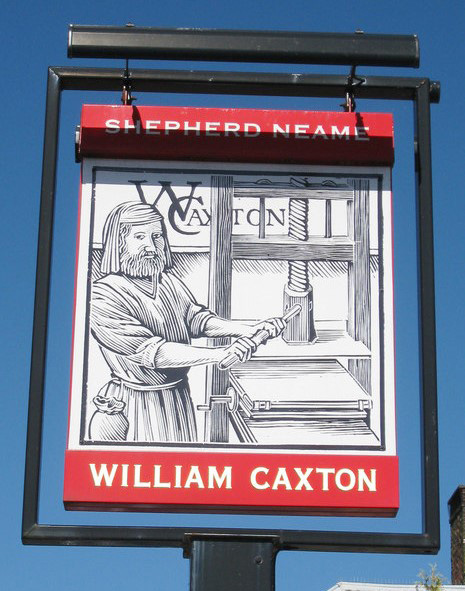 William Caxton pub sign in Tenterden © Oast House Archive