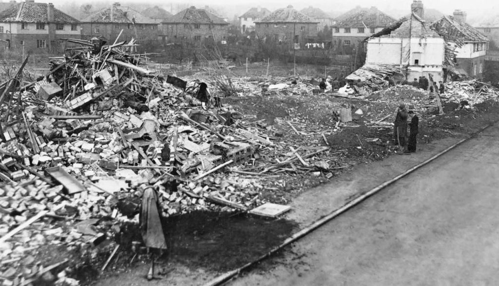 Bomb damage on Wickenden Road