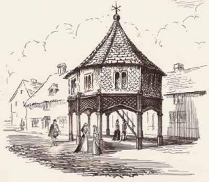 Illustration of the old market house pre-1554