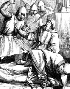 Illustration of the murder of Thomas Becket (1860s)