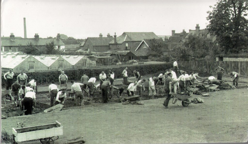 Digging out the swimming pool at Croft lane School, © Eden Valley Museum Trust