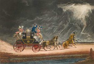 'The Mail Coach in a Thunder Storm on Newmarket Heath' (1827), © Royal Mail Group Ltd, courtesy of The Postal Museum