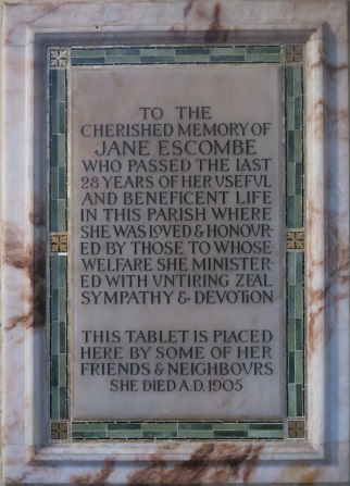 Memorial plaque in Penshurst Parish Church