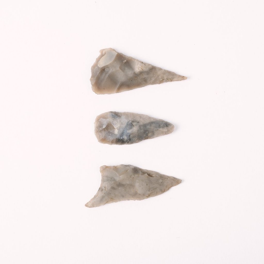 Neolithic flint arrowheads, © Kent County Council Sevenoaks Museum