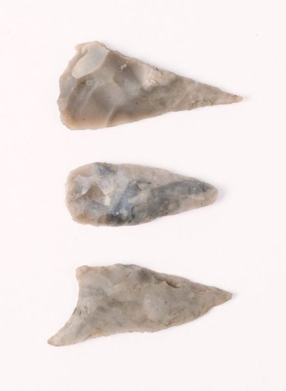 Neolithic flint arrowheads, © Kent County Council Sevenoaks Museum