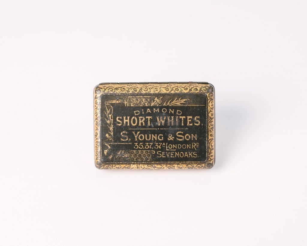 Cigarette tin from Young's shop, Sevenoaks
