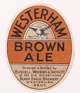 Westerham brown ale label, © Kent County Council Sevenoaks Museum