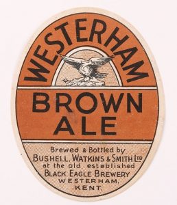 Westerham brown ale label, © Kent County Council Sevenoaks Museum