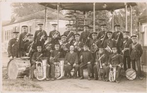 Photograph of Sevenoaks Town Band under the bandstand, © Kent County Council Sevenoaks Museum