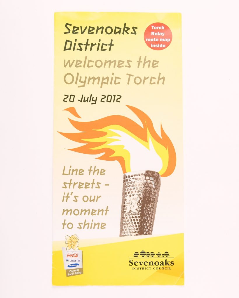 Route map for olympic torch relay through Sevenoaks district, © Kent County Council Sevenoaks Museum