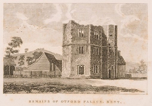 Engraving of Otford Palace, which fell to ruin during the reign of Elizabeth I.