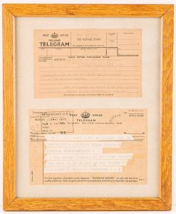 Telegram communications between Winston Churchill and Sevenoaks Urban District Council on his 80th birthday, © Kent County Council Sevenoaks Museum