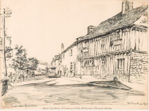 Drawing of Otford High Street by Vincent New for the Sevenoaks Chronicle (1932), © Kent County Council Sevenoaks Museum