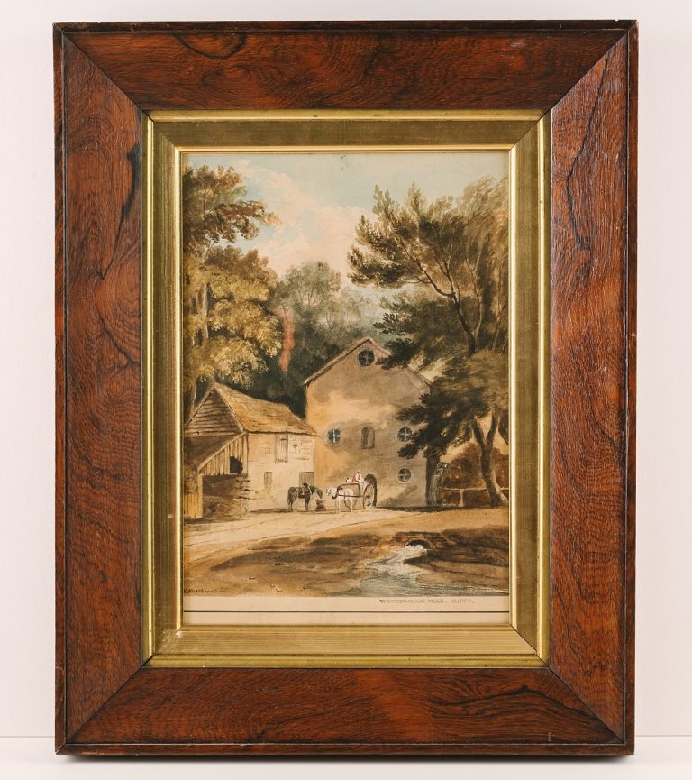 Painting of Westerham Mill by E. Featherstone, © Kent County Council Sevenoaks Museum