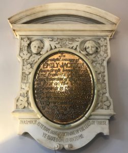 Memorial plaque in Emily Jackson House, now a nursing home