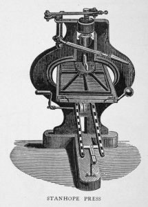 Illustration of the Stanhope printing press