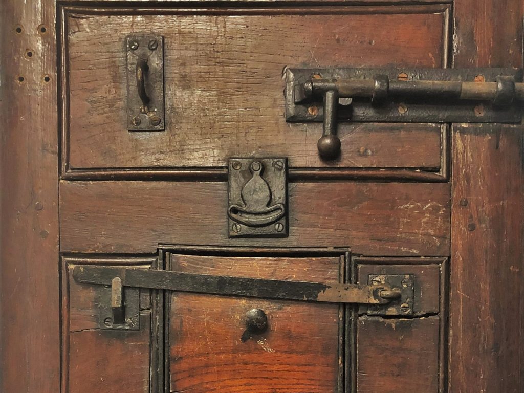 Close up of Victorian jail door