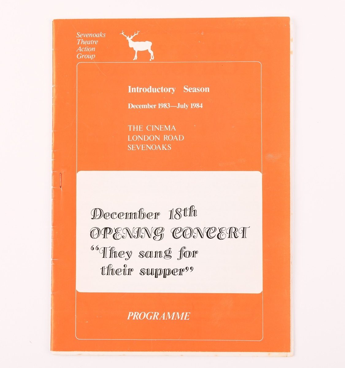 Orange printed booklet