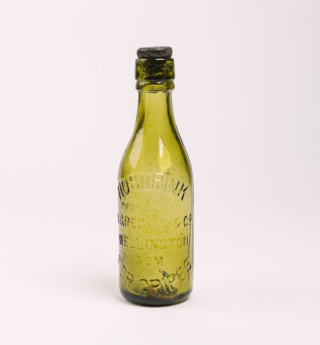 Green glass bottle