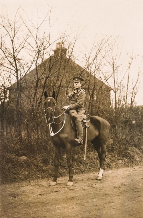 Photograph of Alfred Steer, cavalry solider, on horseback, © Kent County Council Sevenoaks Museum